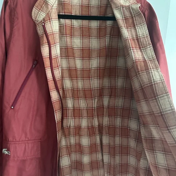 Lacoste Burgundy Jacket with Plaid Interior - Picture 6 of 8